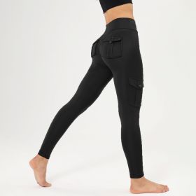 Workwear Multi-pocket High Waist Cropped Belly Contracting Hip Raise Fitness Pants