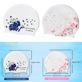 2-Pack Silicone Swim Caps for Women, Men & Kids