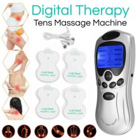 Portable Muscle Stimulator Machine with Digital Pulse Therapy, 8 Massage Modes & 4 Electrode Pads