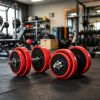 44lbs Adjustable Convertible Dumbbell Barbell Set: All-in-One Home Gym Weight Training Equipment for Adults