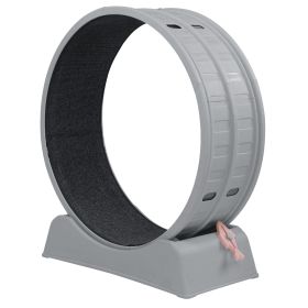 80*34*86CM, Gray PP track connector assembly, Round shape with gray carpet + 1 cat teaser stick, 15kg cat treadmill