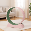 80*34*86CM Pink PP track connector assembly, circular design with green carpet + 1 cat teaser stick, 15kg cat treadmill