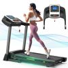 Compact Foldable Home Treadmill: Max 7.5MPH, 8 Shock Absorbers, 41.3Ã—16.5' Running Area, 12 Programs