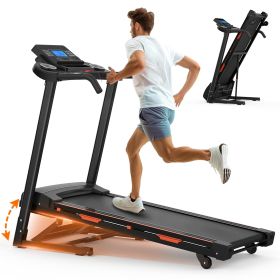 Folding Treadmill with Auto Incline, 3.5HP Treadmills for Home, 400 lb Capacity Treadmill, 0.5-8.5 MPH, 1Â°-15Â° Auto Incline, Dual Cushioning System