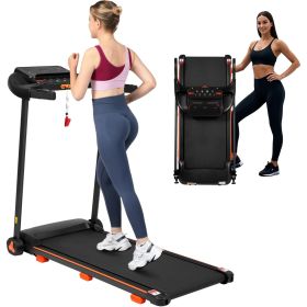 Treadmills for Home, 2.5HP Quiet Folding Treadmill with Heart Rate Sensor, 300lbs Weight Capacity, 7.5MPH