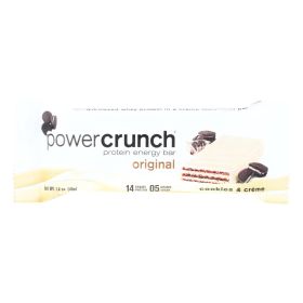 Power Crunch Protein Bar – Cookies & Cream High Protein Snack Bar, 1.4 oz (Case of 12)
