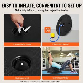 Half Balance Ball Trainer with Resistance Bands & Pump – 23-Inch Stability Trainer, 660 lb Capacity