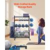 Yoga Mat Storage Rack, Powder Coated Finish Steel Yoga Mat Holder, Home Gym Workout Equipment Organizer with Hooks & Wheels