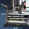 Compact Foldable Home Treadmill: Max 7.5MPH, 8 Shock Absorbers, 41.3Ã—16.5' Running Area, 12 Programs