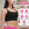 Fresh Fab Finds Women's Strap Sports Bra, Square Neck, Removable Pads, Low Impact