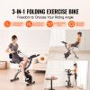 Folding Exercise Bike, Foldable Fitness Stationary Bike, Adjustable Magnetic Resistance Stationary Bike