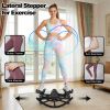 Lateral Stepper for Exercise-Rocking Stepper Machine with Resistance Bands & Anti-Slip Mat and LCD Monitor
