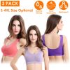 Fresh Fab Finds 3 Pack Sport Bras For Women Seamless Wire-free Bra Light Support Tank Tops For Fitness Workout Sports Yoga Sleep Wearing