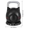 Kettlebell, Adjustable Kettlebell with 7 Weight Levels (5, 11.5, 18, 24.5, 31, 37.5, 44 lbs), Die-Cast Aluminum and ABS Material