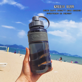 Extra Large Capacity  Cup With Straw Fitness Sports Water Bottle Fitness Big Bottles (Specification: Pure black/600ML/Direct drink)