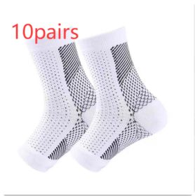 Outdoor Fitness Socks Toe Protection Compression Socks (Option: 10pair, Color: White, size: SM)