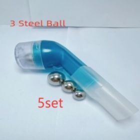 New Breathing Trainer Lung Capacity Trainer Phlegm-Evacuation Device (Specification: 3 steel balls/Transparent Blue/5PCS)