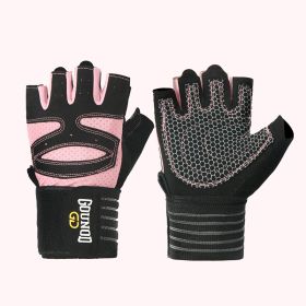Fitness Gloves Lengthened Exercise Breathable And Wearable (Specification: pink/S)