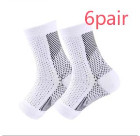Outdoor Fitness Socks Toe Protection Compression Socks (Option: 6pair, Color: White, size: XXL)