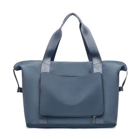 Foldable Large Capacity Women Gym Bags Shoulder Bag Women Training Travel Handle Handbag Yoga Sport Crossbody Tote Bag Women (Specification: Blue no cloth label)