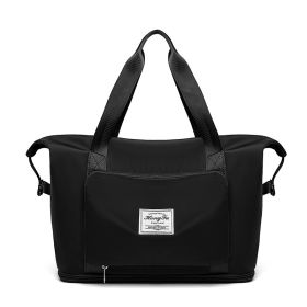 Foldable Large Capacity Women Gym Bags Shoulder Bag Women Training Travel Handle Handbag Yoga Sport Crossbody Tote Bag Women (Specification: Black)