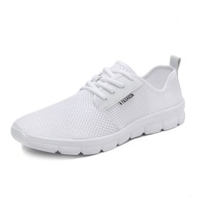 Casual wild running net shoes men's sports shoes (Specification: White/40)