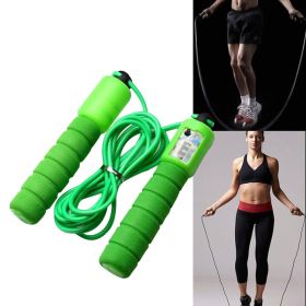 Skipping Rope With Counter Adjustable Length Counter Wear-resistant Foam Cotton Handle JumpRope Exercise Portable Sports Training Equipment (Specification: Green)