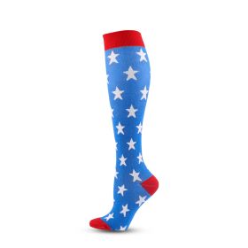 Compression Stockings Athletic Socks Compression Socks (Specification: Blue Five Pointed Star/SorM)