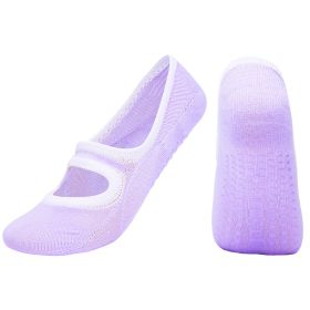 Open-back non-slip gym indoor floor socks (Specification: Purple)