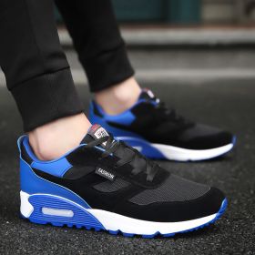 Men's thick-soled cushioned running shoes (Specification: Black blue/7.5)