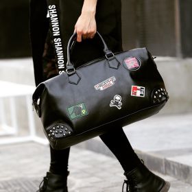 Leather gym bag (Specification: 8704 black/M)