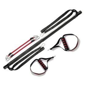 Pilates Bar Kit With Resistance Bands Portable Home Gym Workout Equipment Perfect Stretched Fusion Exercise Bar And Bands (Specification: Black)