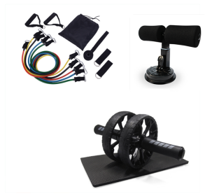 Keep Fit Wheels Slimming No Noise Abdominal Wheel Ab Roller for Gymnastics Exercise Fitness Equipment Muscle Trainer with Mat (Specification: Black A set)
