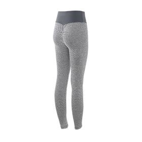 Plaid Leggings Fitness Yoga Pants Women's Seamless High Waist Breathable Gym Leggings (Color: Grey, size: 2X-Large)