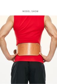 Fitness Belt Waist Protection Male Squat Deadlift Professional Female Leather Weightlifting Equipment Training Exercise (Specification: Yellow/L/Cortex)