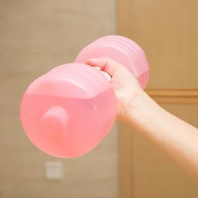 Body Building Water Dumbbell Weight Dumbbells Slimming Fitness Gym Equipment Yoga for Training Sport Plastic Bottle Exercise (Specification: Pink)
