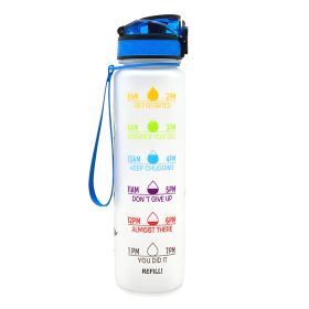 1L Tritan Water Bottle With Time Marker Bounce Cover Motivational Water Bottle Cycling Leakproof Cup For Sports Fitness Bottles (Specification: Colorful/1L)