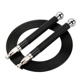 Aluminum Handle Steel Wire Skipping Weight Self-locking Double-bearing Skipping Rope (Specification: Black)