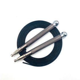 Aluminum Handle Steel Wire Skipping Weight Self-locking Double-bearing Skipping Rope (Specification: Grey)