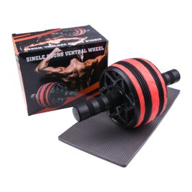 Home Fitness Equipment Double-wheeled Abdominal Abdomen Thin Abdomen Men And Women Leg Exercise Mute Roller (Specification: black red/Color boxed)