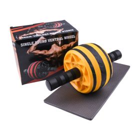 Home Fitness Equipment Double-wheeled Abdominal Abdomen Thin Abdomen Men And Women Leg Exercise Mute Roller (Specification: Yellow/Color boxed)