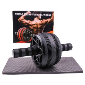 Home Fitness Equipment Double-wheeled Abdominal Abdomen Thin Abdomen Men And Women Leg Exercise Mute Roller (Specification: Black/Color boxed)
