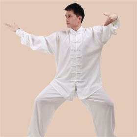 Cotton And Linen Men Perform Morning Exercises In Spring, Summer And Autumn (Specification: White/XL)