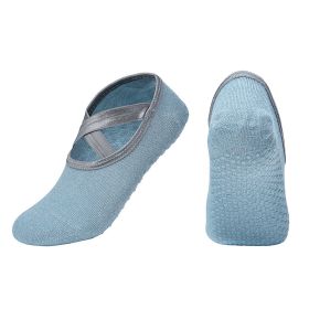 New Fashion Silk Women Yoga Sports Socks Anti-Slip Gym Fitness Underwear Breathable Cross Back Pilates Dance Sport Ankle Socks (Specification: Blue/One size fits all)