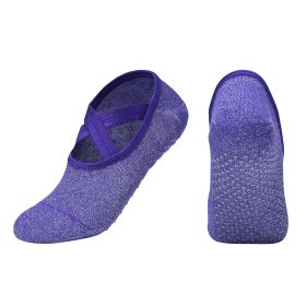 New Fashion Silk Women Yoga Sports Socks Anti-Slip Gym Fitness Underwear Breathable Cross Back Pilates Dance Sport Ankle Socks (Specification: Purple/One size fits all)