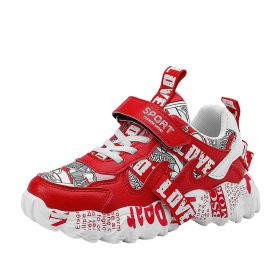 Student Running Shoes Breathable Casual Korean Version (Specification: Big red/28)