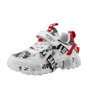 Student Running Shoes Breathable Casual Korean Version (Specification: White red/28)