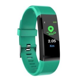 Smart Bracelet With Bluetooth Wristband Heart Rate Monitor Watch Activity Fitness Tracker (Specification: Green)