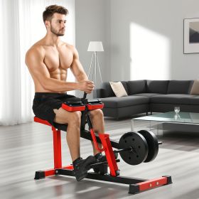 Adjustable Steel Seated Calf Raise Exercise Strength Training Gym Equipment, Red (Specification: Red/1090x480x150 mm)