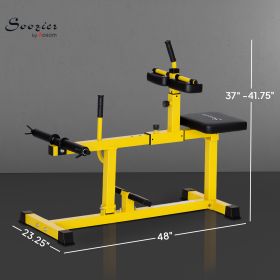 Adjustable Steel Seated Calf Raise Exercise Strength Training Gym Equipment, Yellow (Specification: Yellow)